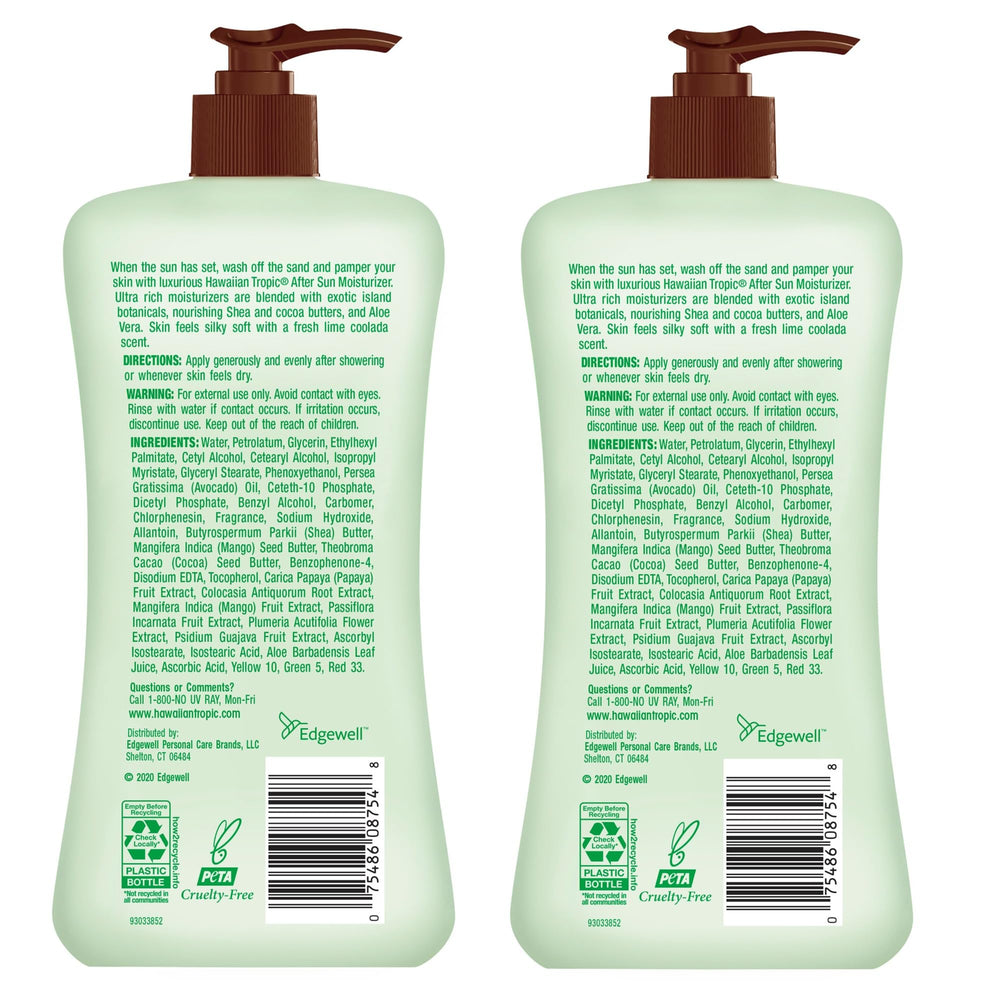 Hawaiian Tropic Lime Coolada pos-sol, mezcla de papaya, mango y plumeria.