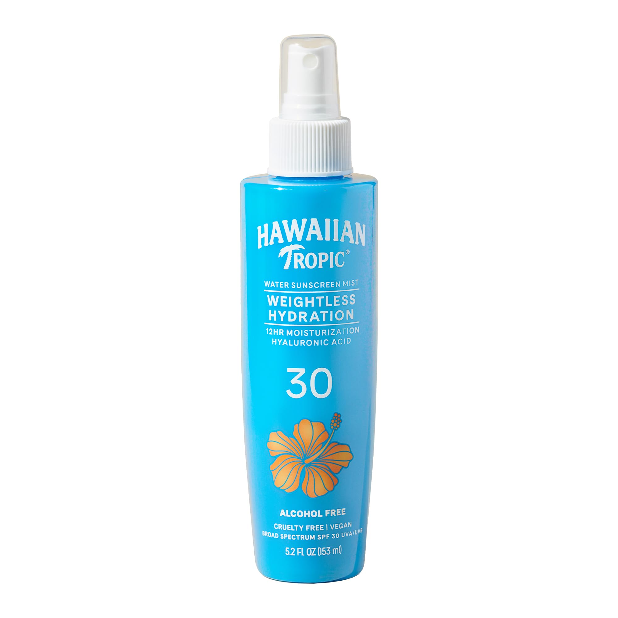 Hawaiian Tropic Niebla corporal SPF30, aplicacion suave y refrescante.