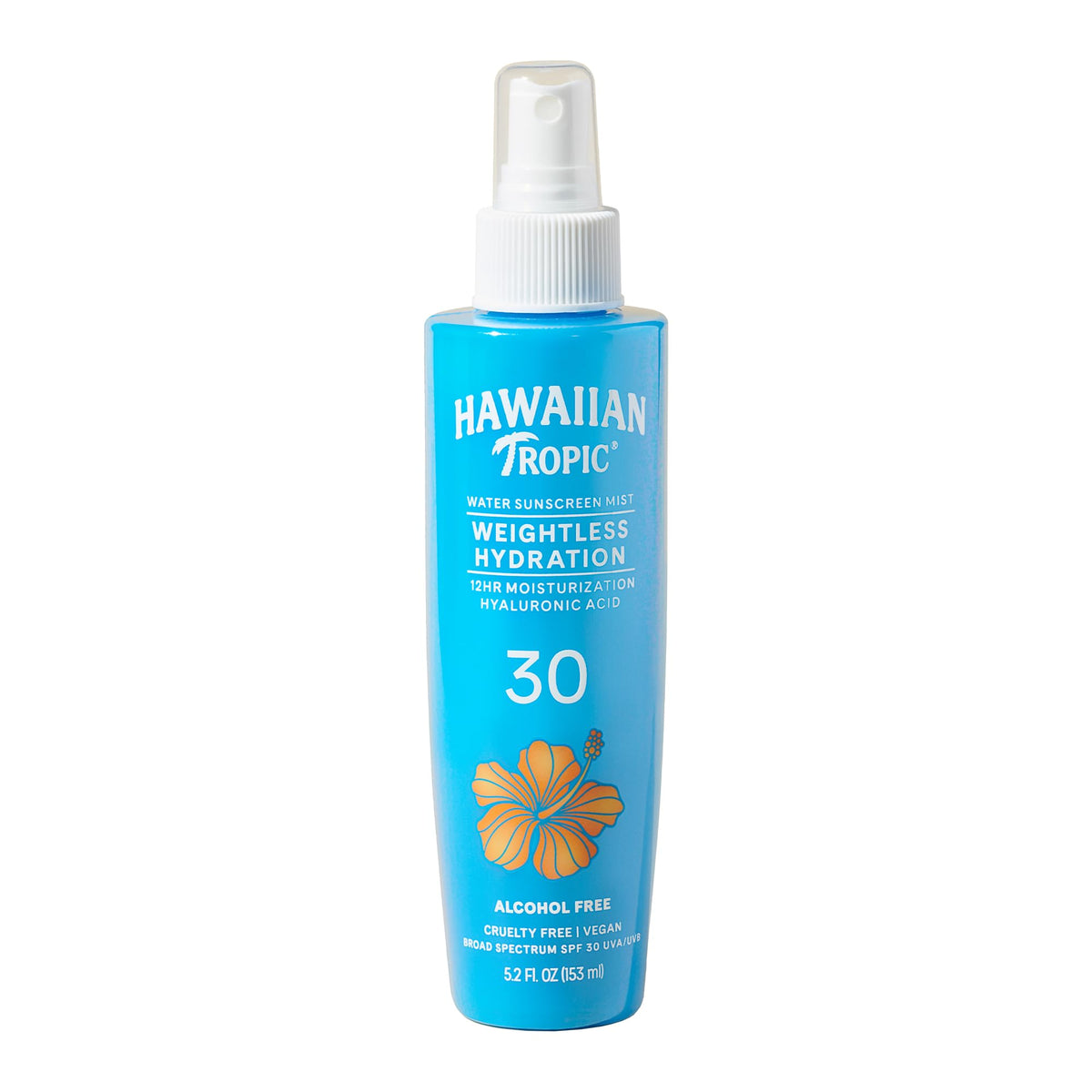 Hawaiian Tropic Niebla corporal SPF30, aplicacion suave y refrescante.