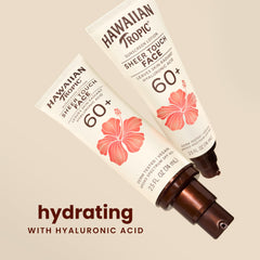 Hawaiian Tropic Sheer Touch Face SPF 60, protección UVA y UVB para el día.