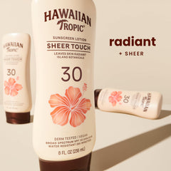 Textura ligera sin grasa de Hawaiian Tropic Sheer Touch para piel fresca