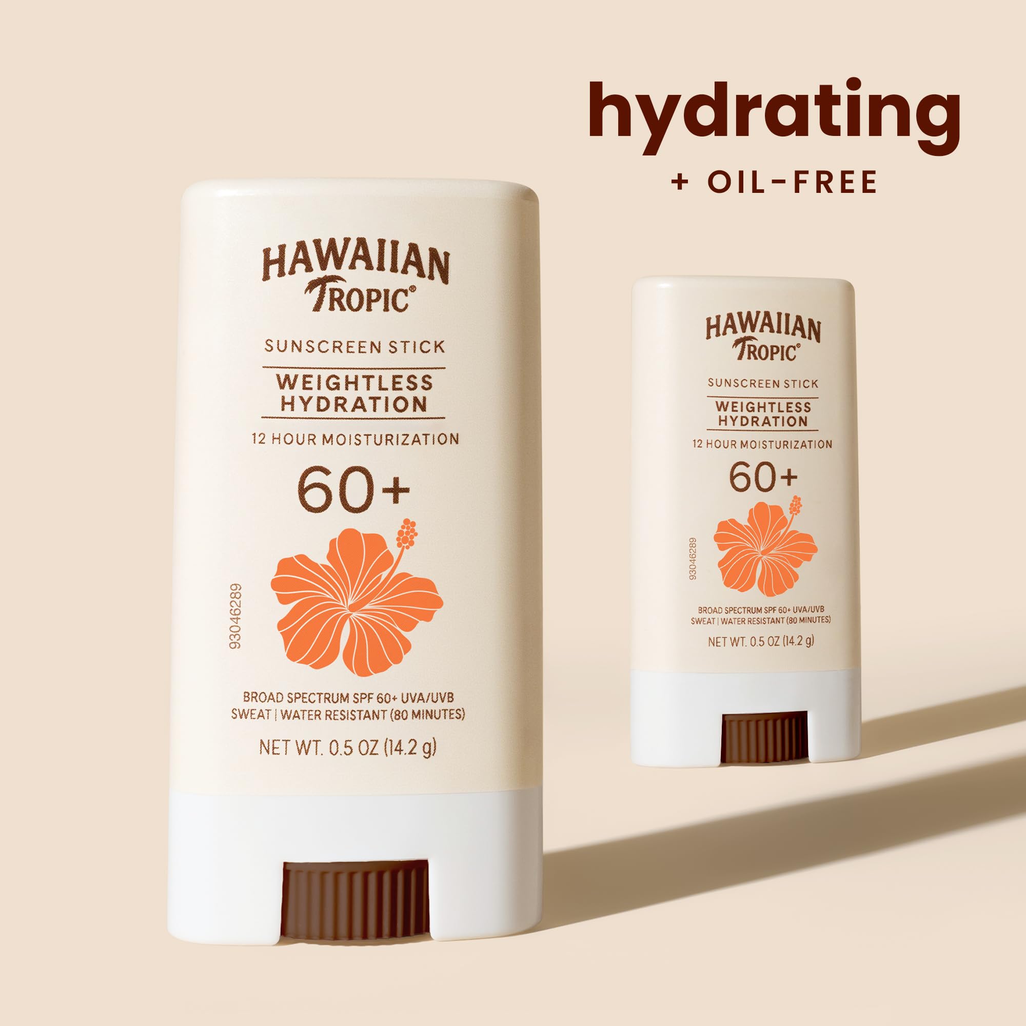 Hawaiian Tropic Stick SPF60 textura ligera, se absorbe rápidamente y sin grasa.