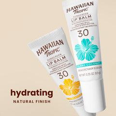 Hawaiian Tropic lip sunscreen resists water up to 80 minutes on active days.