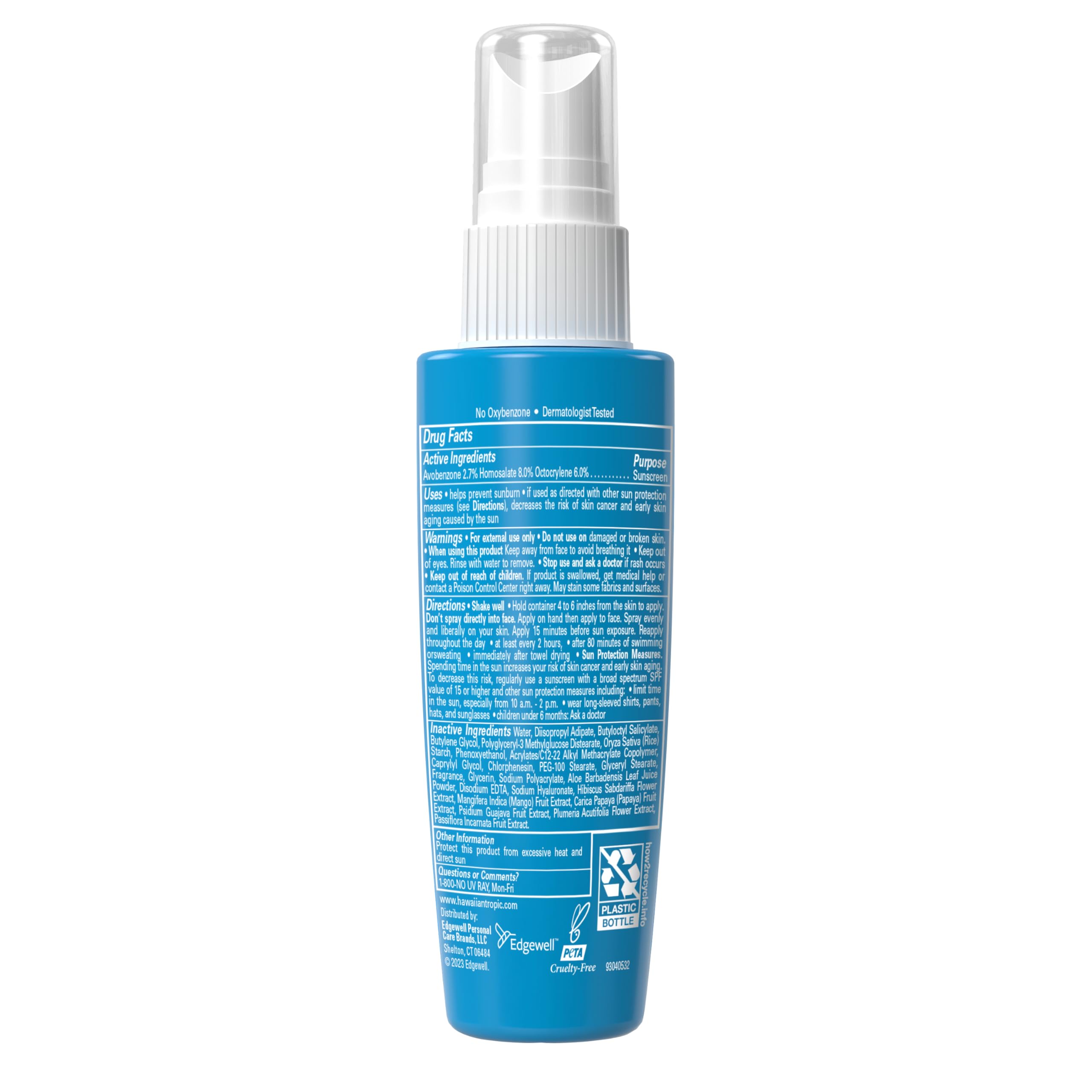 Hawaiian Tropic tamaño viaje 62 ml, ideal para viajar.