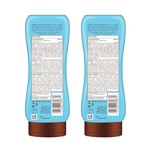 Hawaiian Tropic, textura ligera SPF 30, sensación no grasa en la piel.