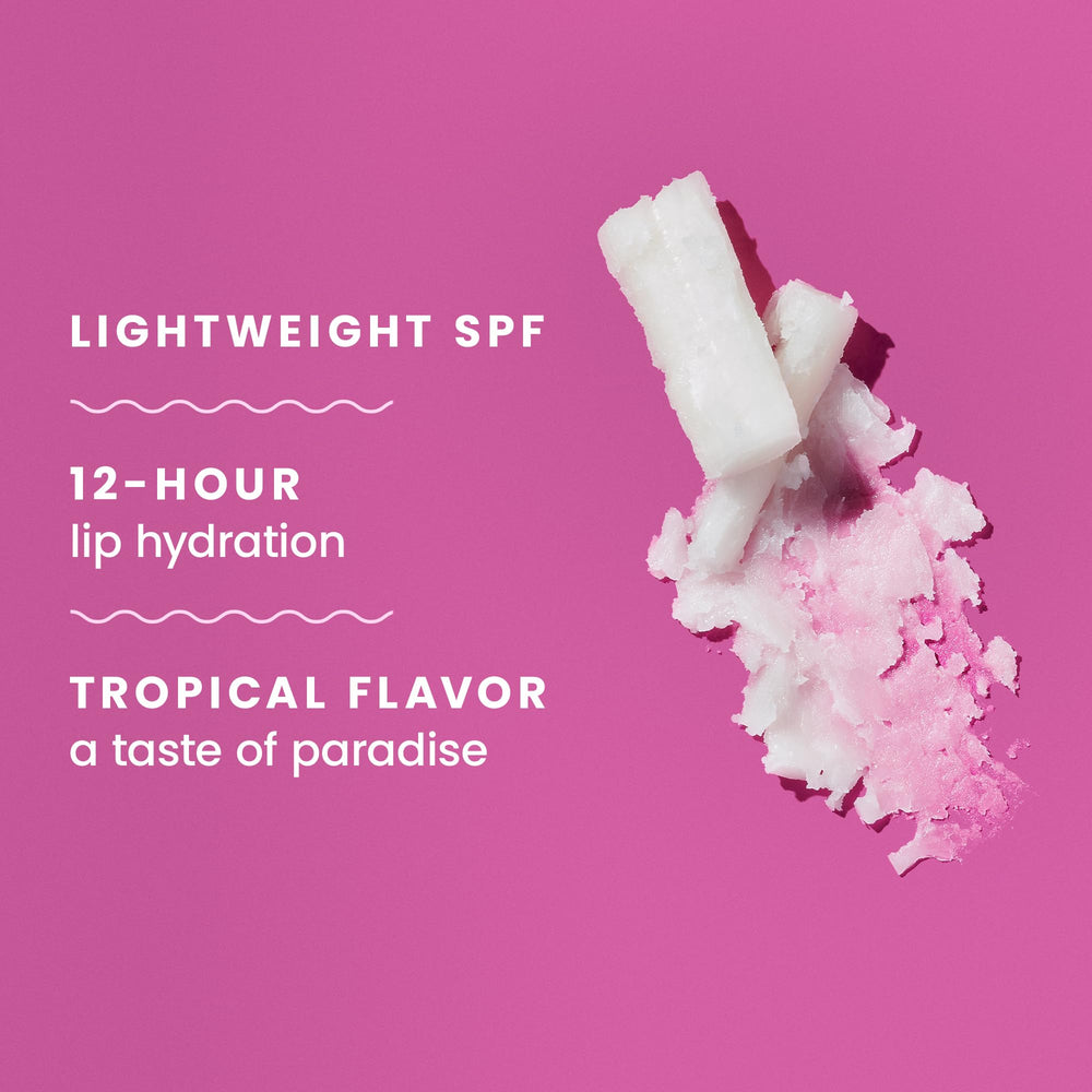 Hawaiian Tropic Tropical Lip Balm SPF 30 — closeup scent, inviting tropical fragrance.