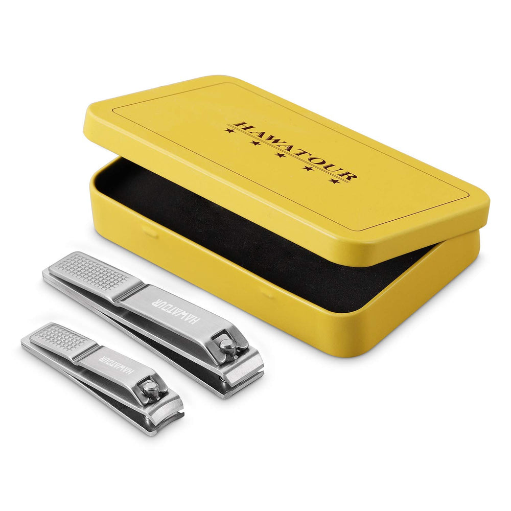 HAWATOUR fingernail clipper with curved edge for precise shaping.