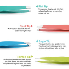 HAWATOUR slant-tip tweezers for precise brow shaping.