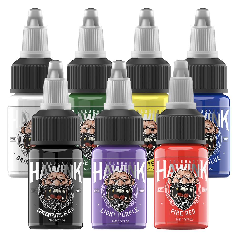 HAWINK conjunto de tintas 1/2 oz para tatuaje, empaque profesional.