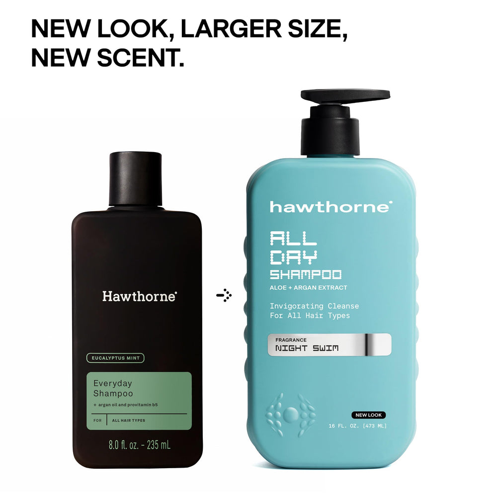 Hawthorne All Day shampoo foam demonstrates rich lather for thorough cleansing