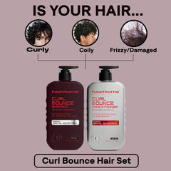 Hawthorne Curl Bounce conditioner bottle providing deep hydration for curls.