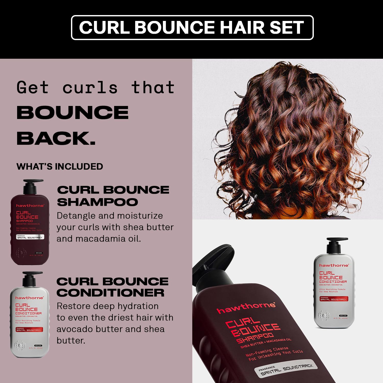 Hawthorne Curl Bounce set packaging showing two 16 oz bottles.