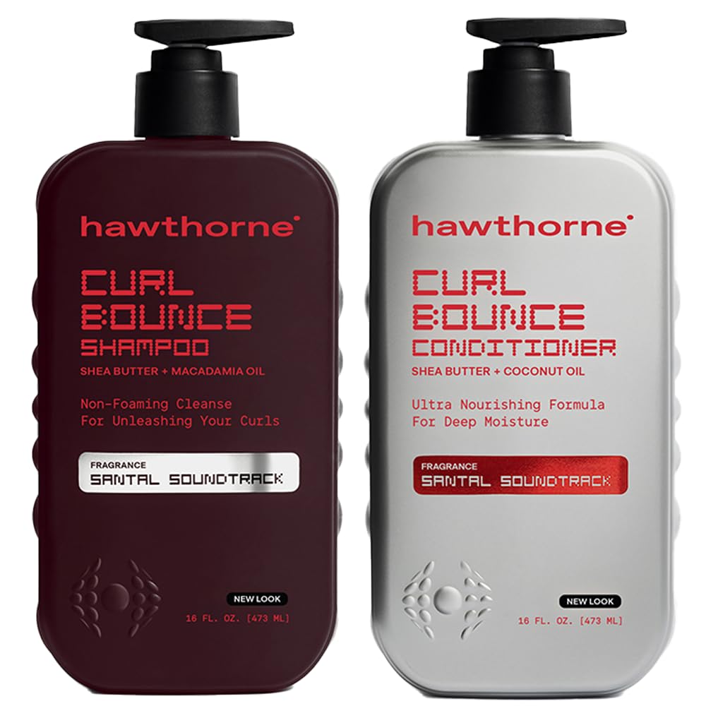 Hawthorne Curl Bounce shampoo bottle with sulfate-free formula that hydrates curls.