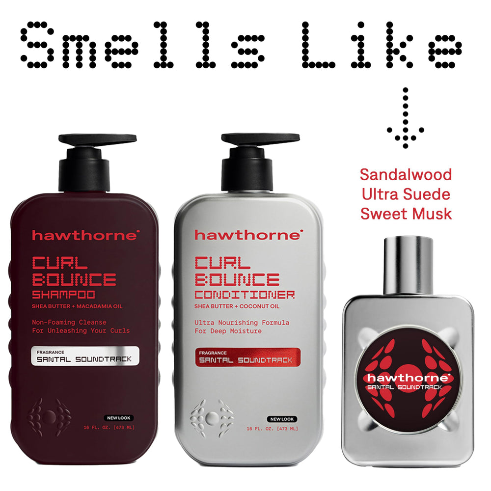 Hawthorne non-foaming shampoo being used for gentle cleansing of hair.