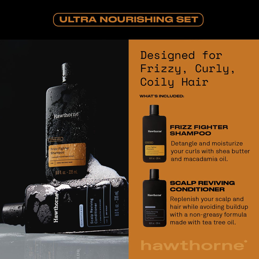 Hawthorne Ultra Nourishing Conditioner bottle delivering scalp refreshment and moisture balance.