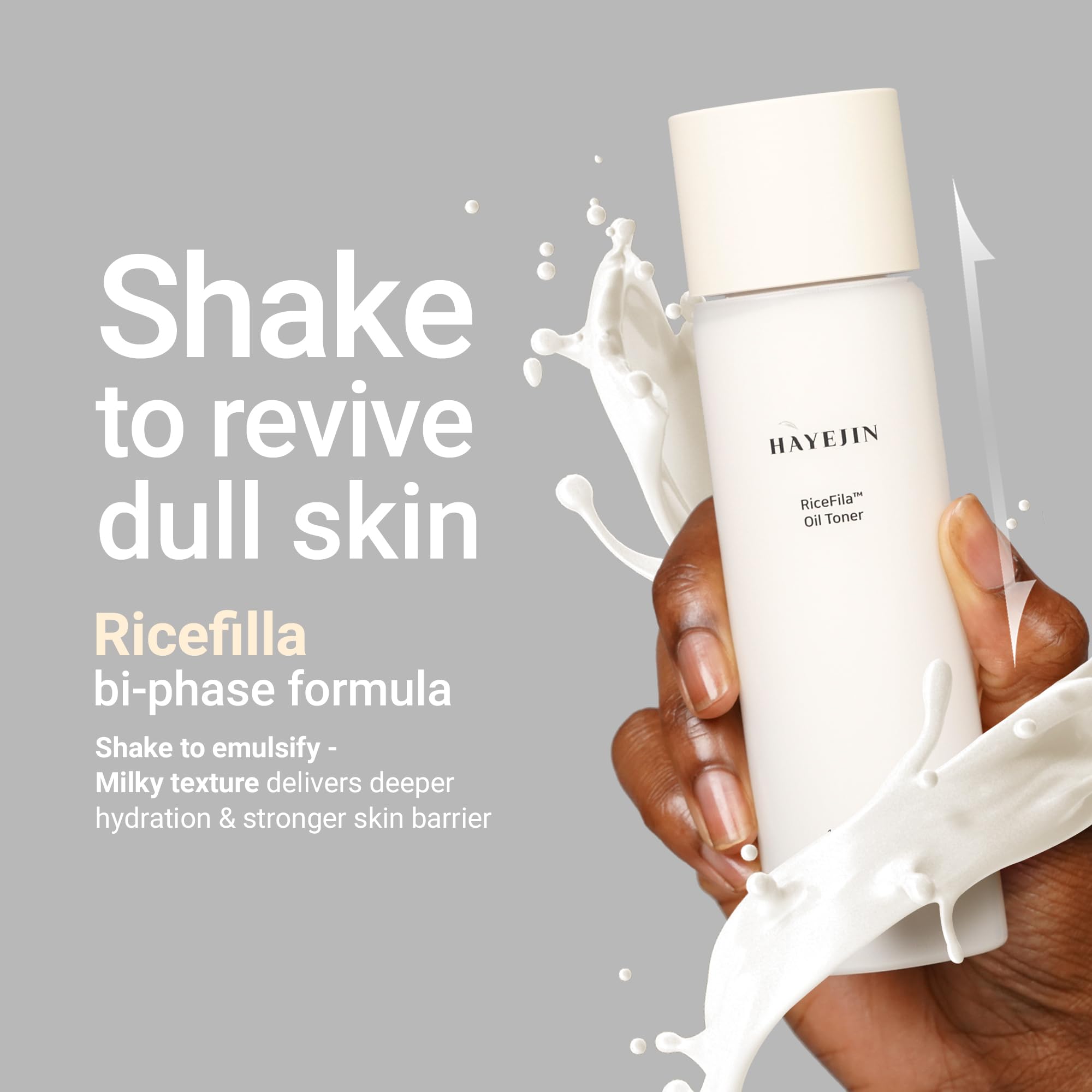 HAYEJIN RiceFila Toner, pre-maquillaje: prepara la piel para maquillaje duradero.