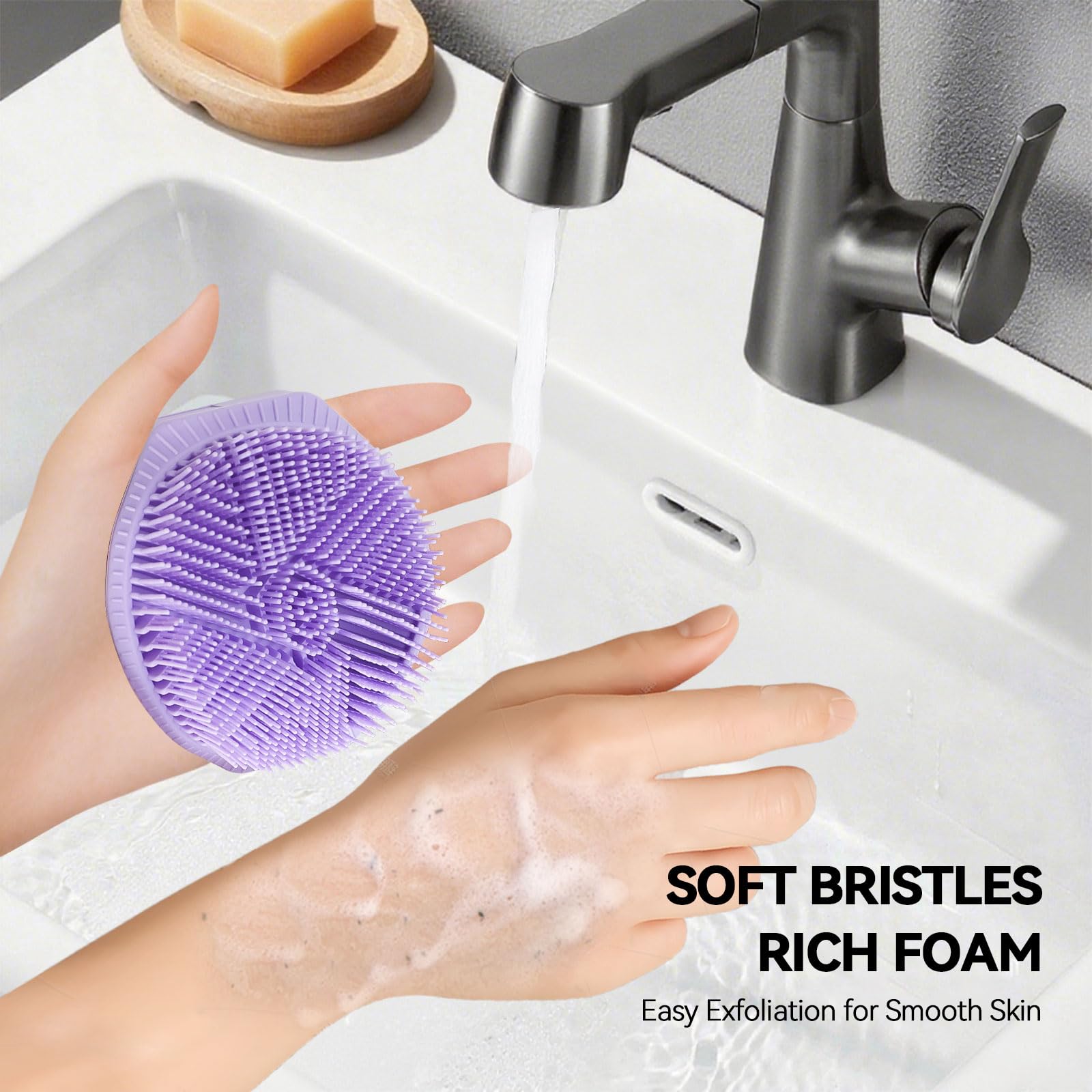 HAYSNA ergonomic non-slip grip supports secure use in wet showers.