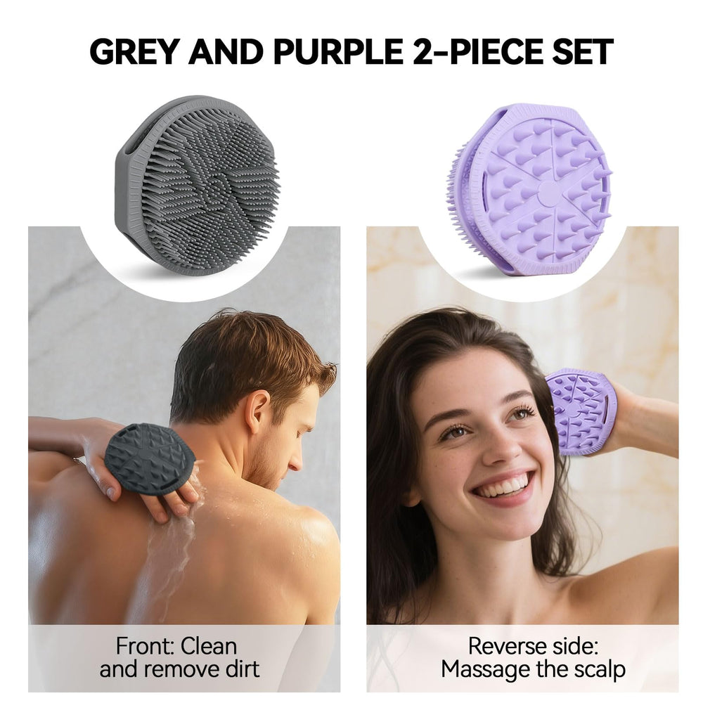HAYSNA fine-bristle side creates creamy lather for gentle body cleansing.