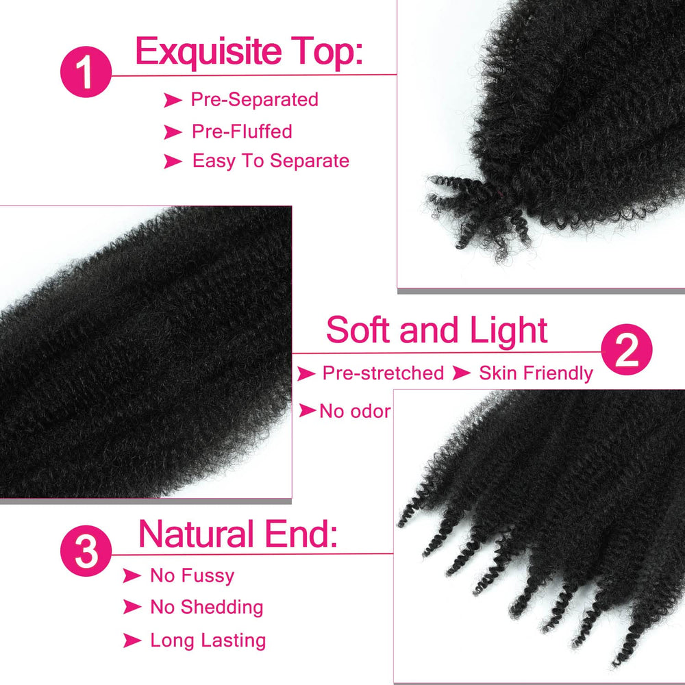 Hbegant Afro Twist 24in 3-pack soft locs wrap for protective styling.