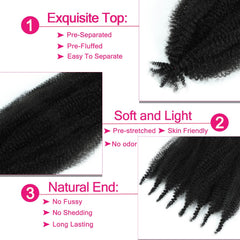 Hbegant Afro Twist 24in 3-pack soft locs wrap for protective styling.
