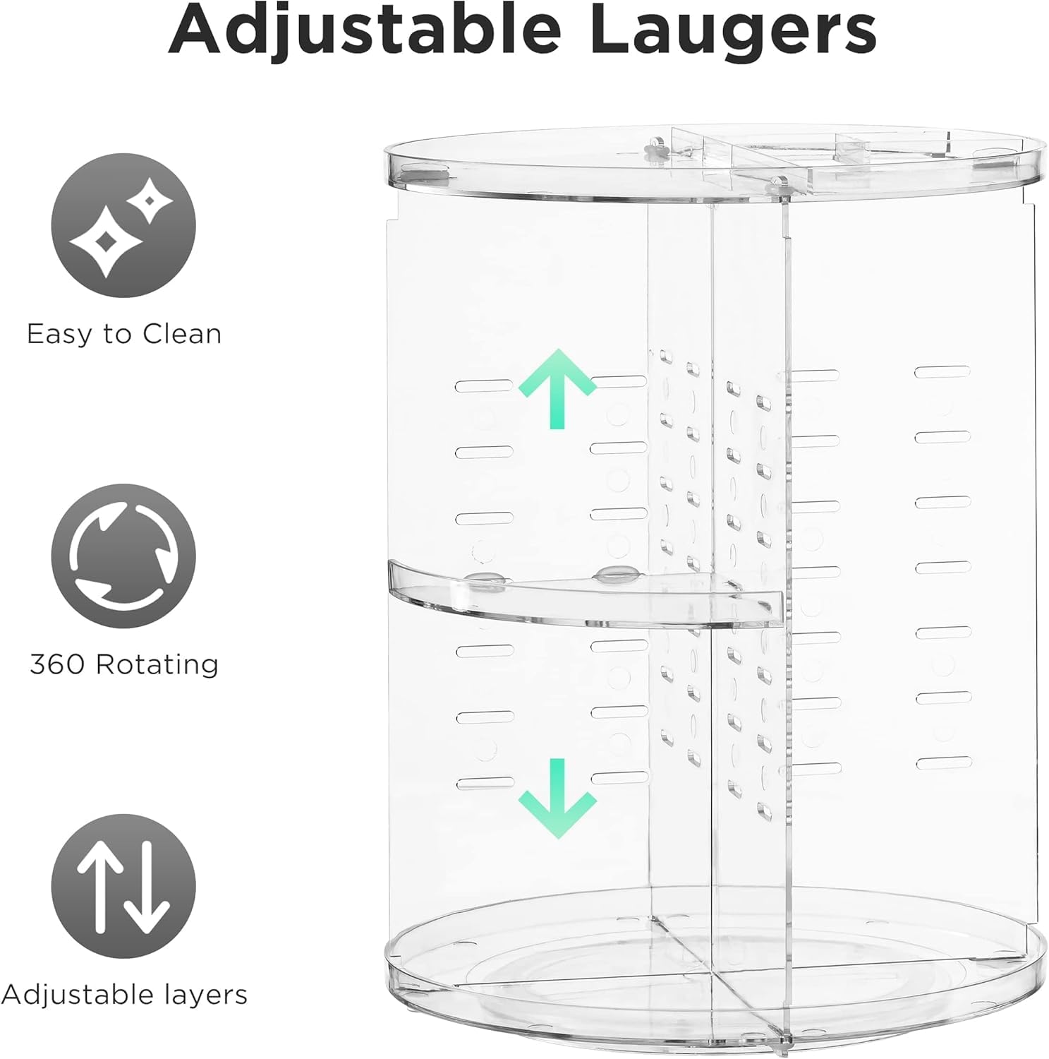 HBlife clear vanity organizer blends with decor and keeps items accessible