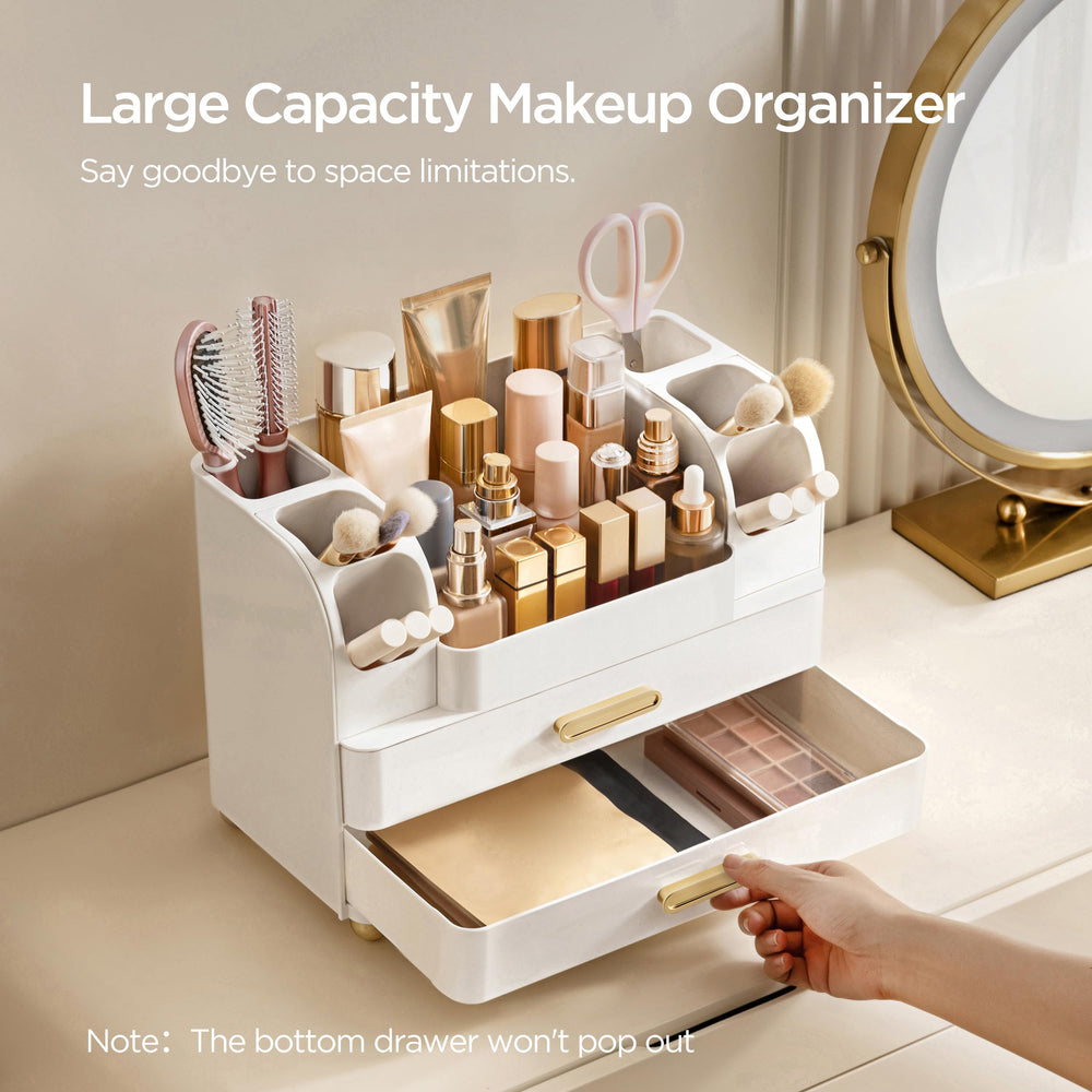 HBlife makeup organizer durable ABS plastic and easy to wipe clean