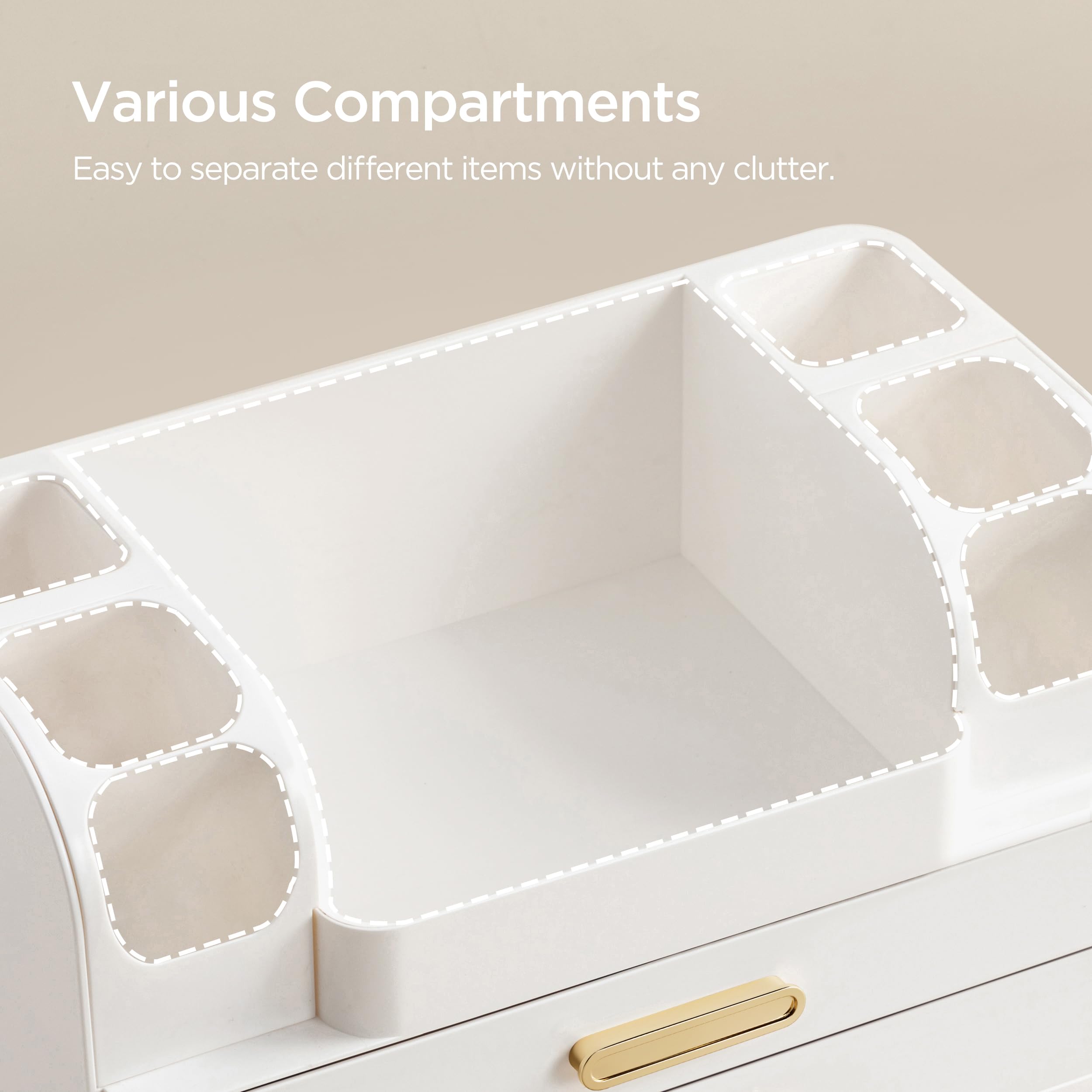 HBlife makeup organizer supports multi-purpose storage for skincare and jewelry