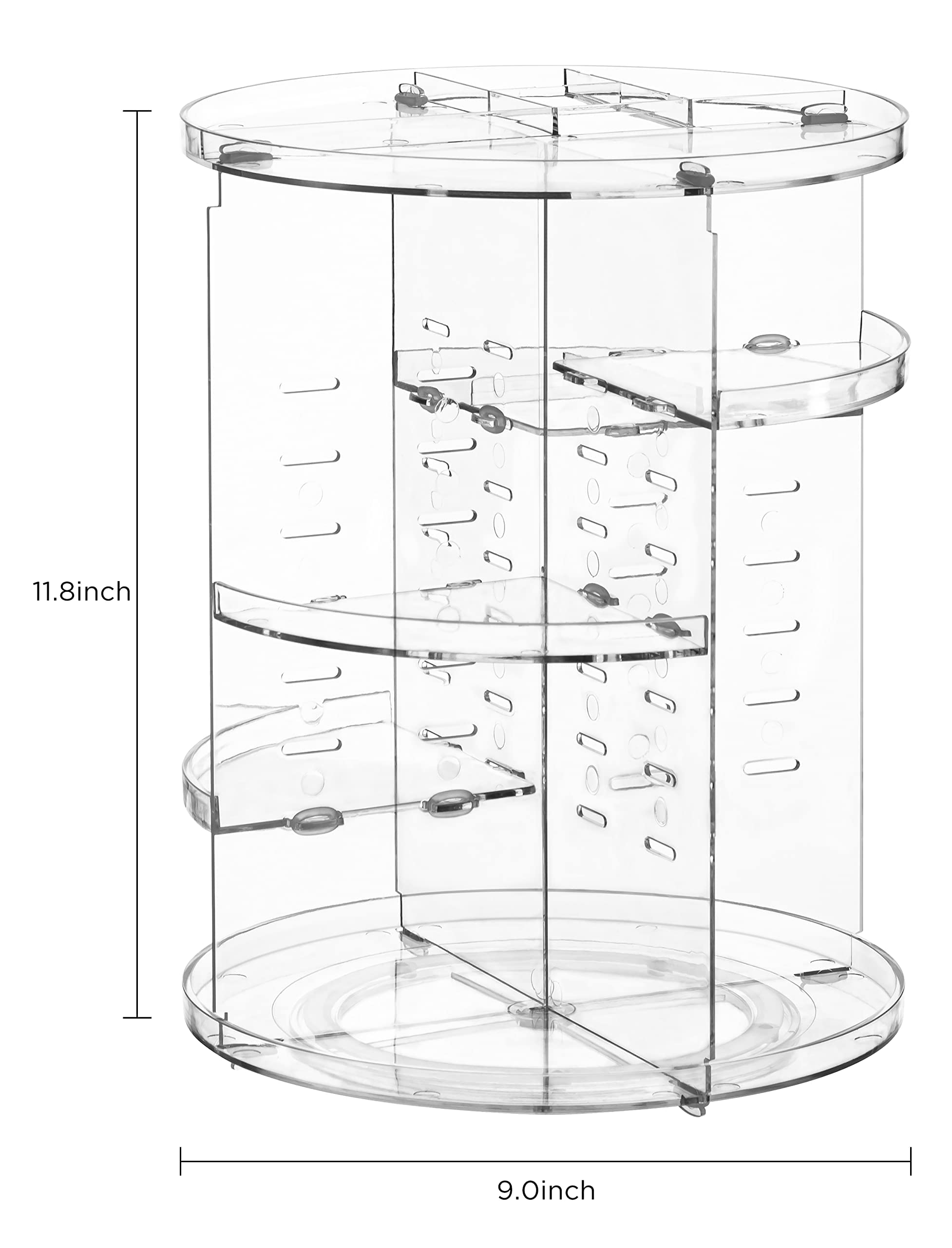 HBlife spinning trays for easy access and visible storage of daily essentials