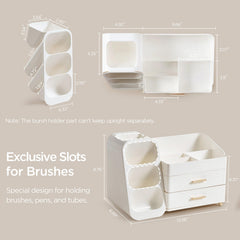 HBlife left-brush-slots provide tidy tool storage for mornings.