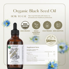 HBNO aceite de semilla negra, etiqueta USDA certificada para compra consciente