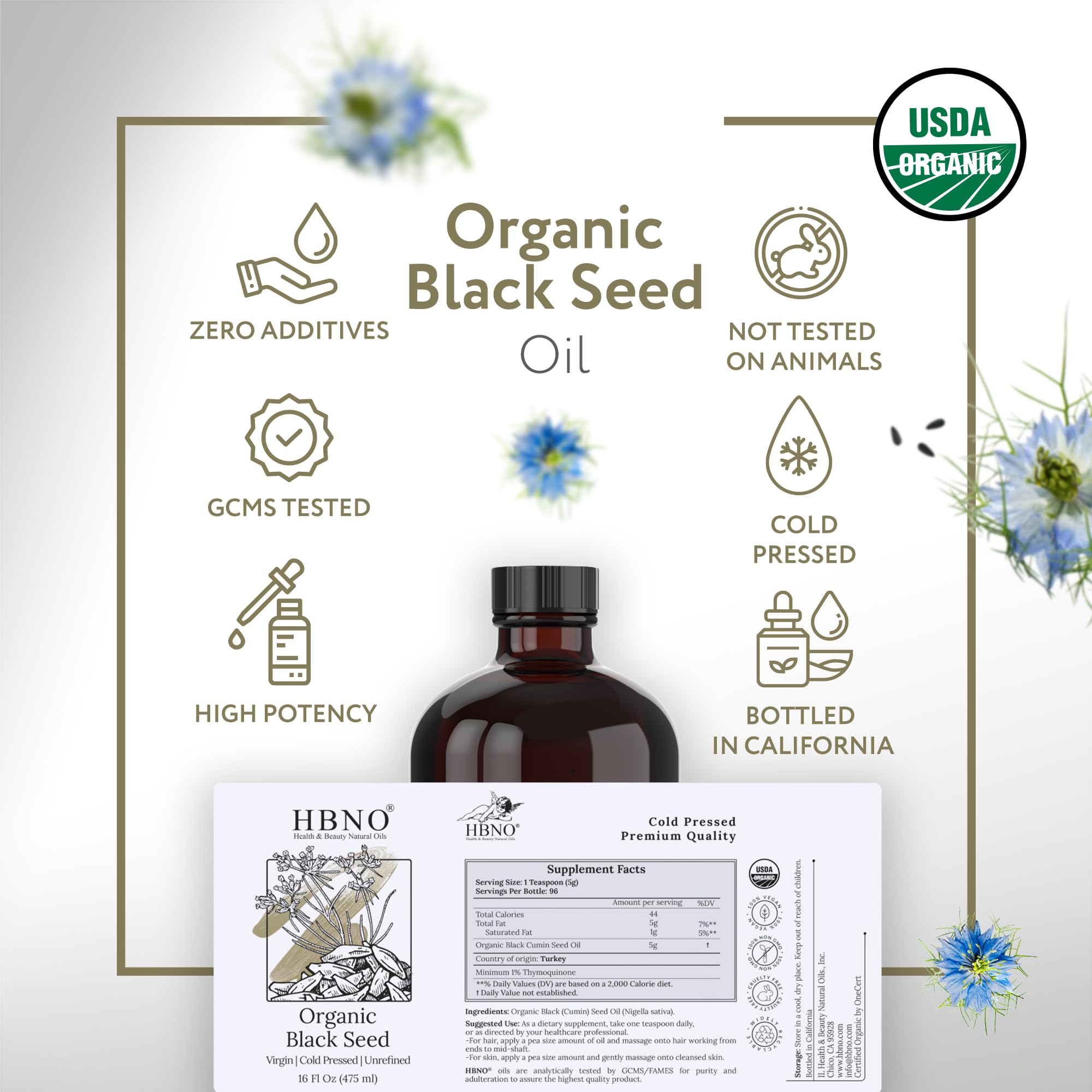 HBNO Black Seed Oil pour for easy daily application