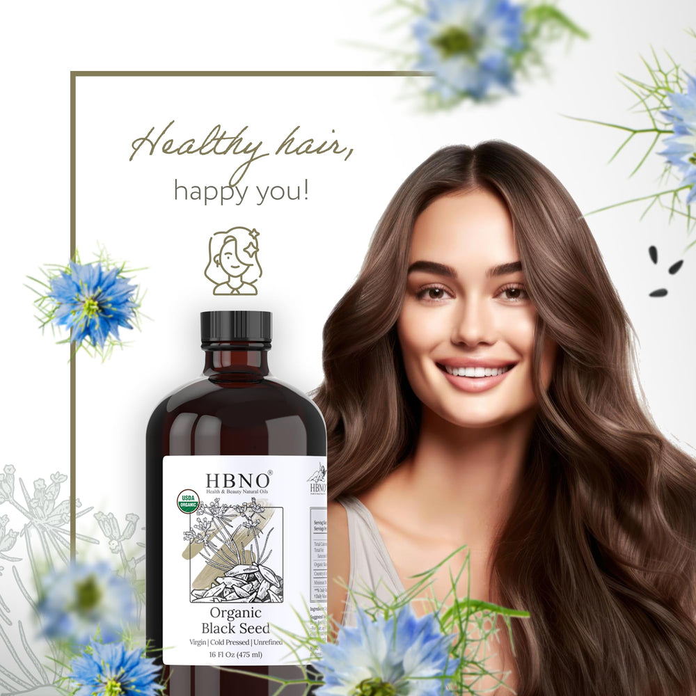 HBNO Cold-Pressed Black Seed Oil ingredients highlighted