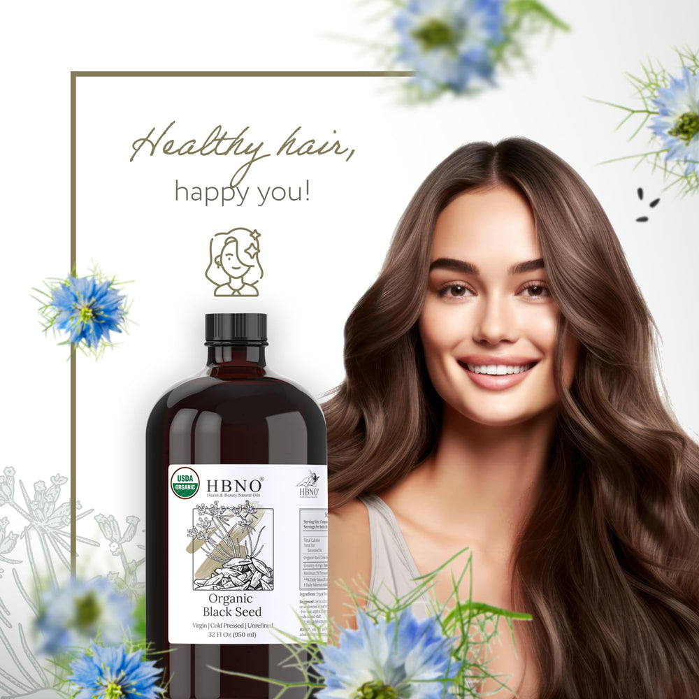 Pouring HBNO oil demonstrates simple application for face, body, or hair care