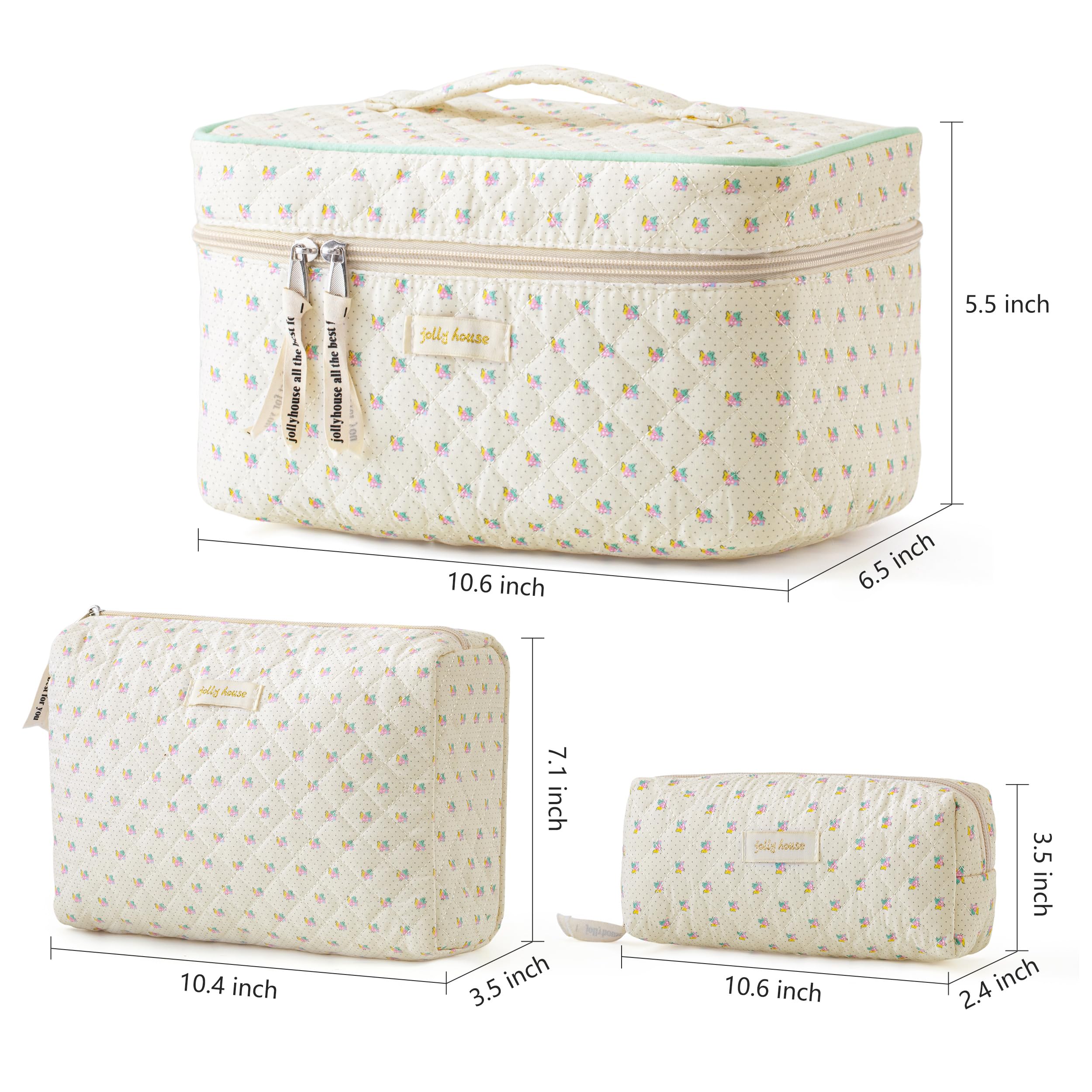 HBselect gold zipper makeup bag for easy access.