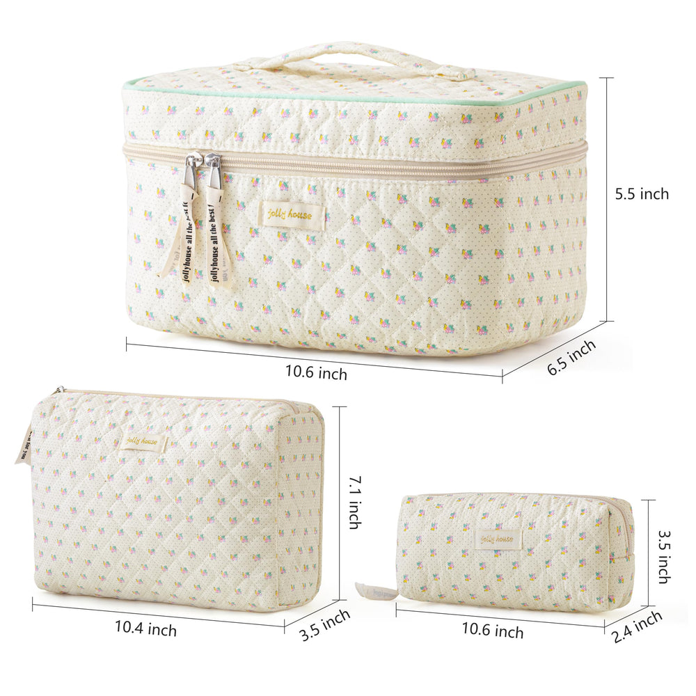 HBselect gold zipper makeup bag for easy access.