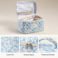 HBselect travel makeup bag large capacity showing open layout and compartments.