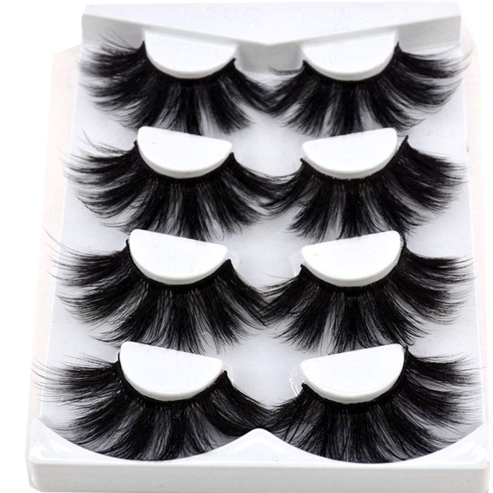 HBZGTLAD 4P 3D Mink Lashes Criss-Cross for dramatic eye definition