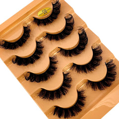 HBZGTLAD Cross Fluffy Lashes 5 pairs add fullness and soft texture.