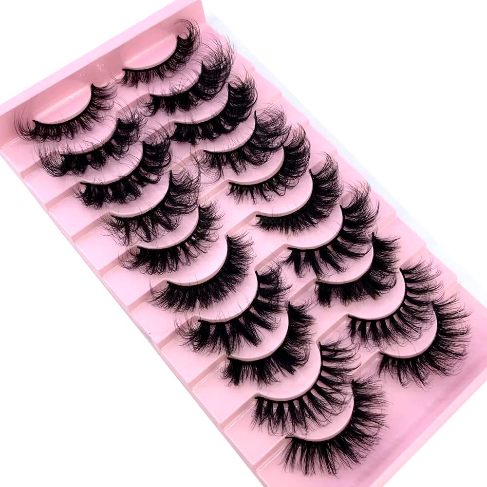 HBZGTLAD Handmade synthetic lashes with mink-like texture for vegan, cruelty-free wear
