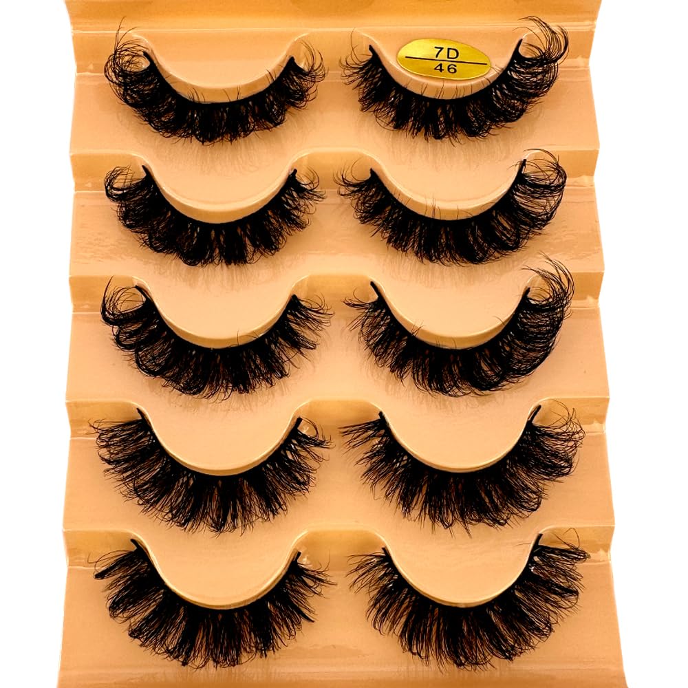HBZGTLAD Manga Lashes Wispy 5 pairs for versatile natural to dramatic looks.