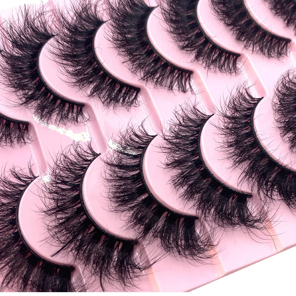HBZGTLAD 3D mink-look lashes with fluffy wispy style for natural enhancement.