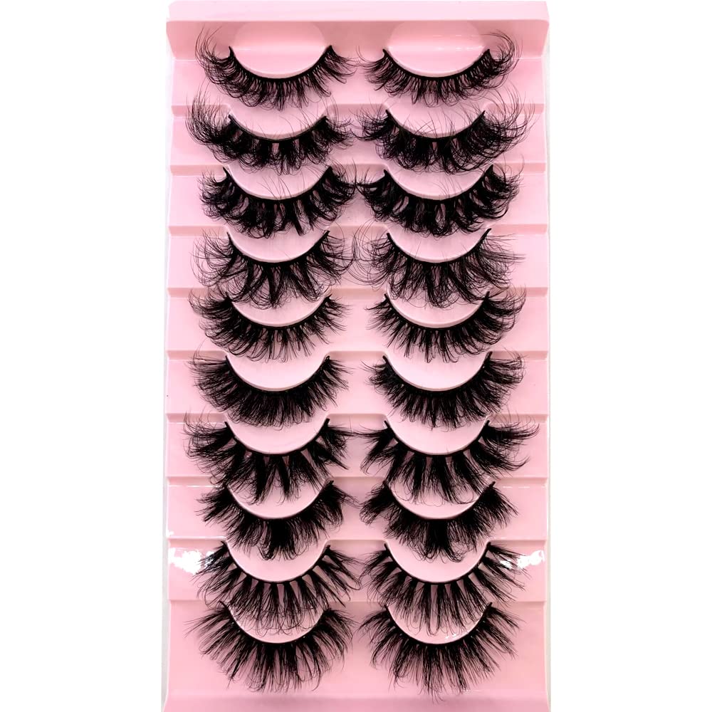HBZGTLAD Soft Mink Eyelashes with 3D curl and winged ends for natural lift