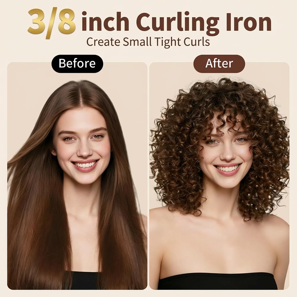 HCAH nano-ceramic tourmaline barrel for even heat and frizz-free shine.
