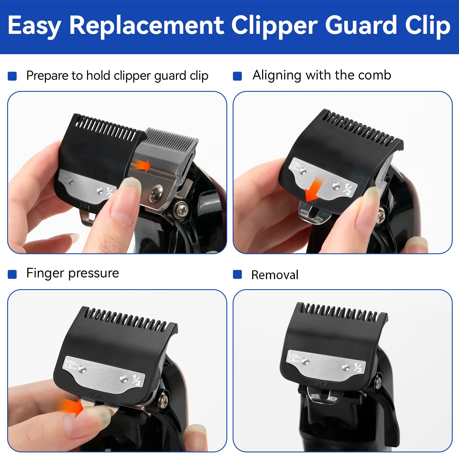 HCLSY guard fits most Wahl full-size clippers for versatile styling.