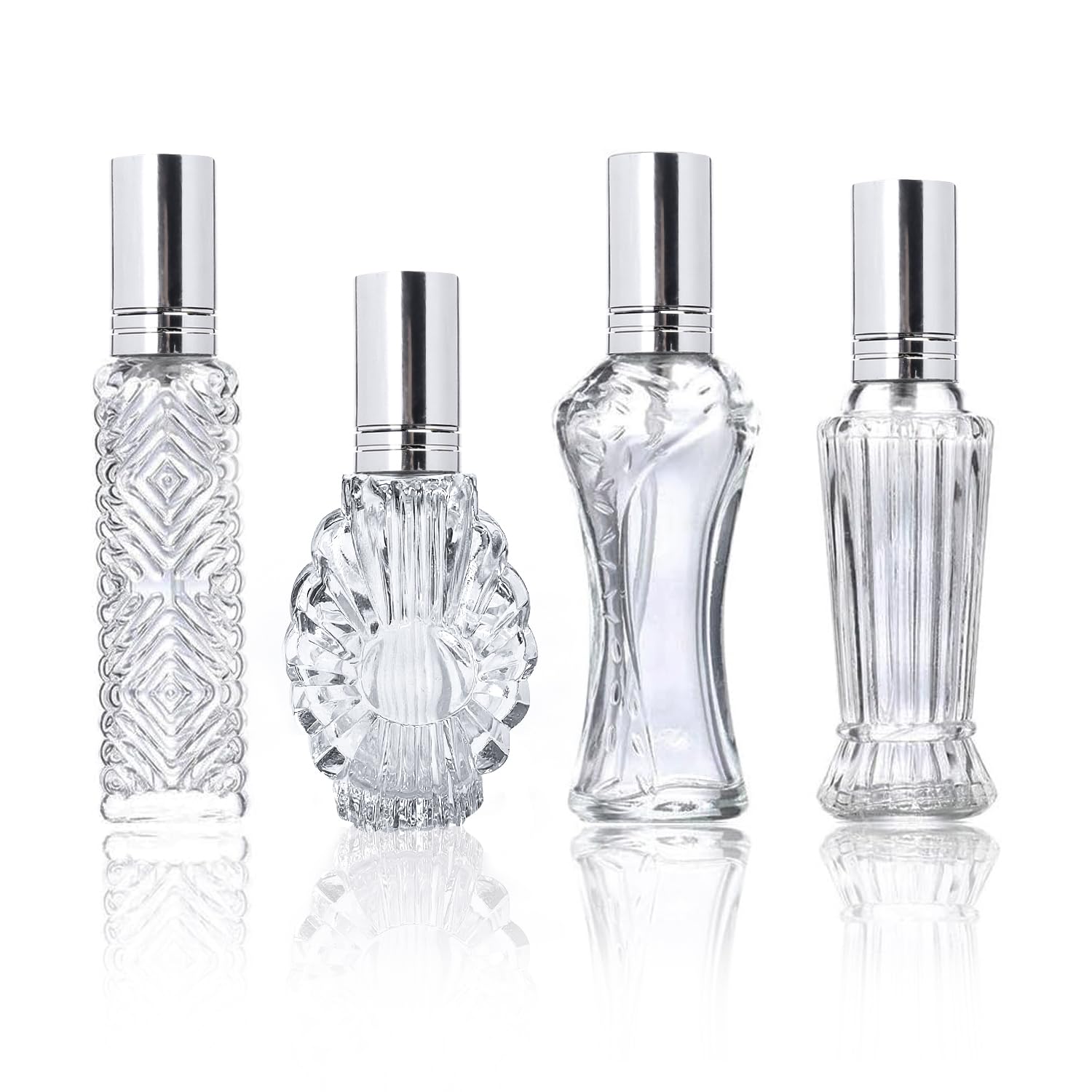 H&amp;D Hyaline &amp; Dora vintage four-pack bottles with classic glass design.