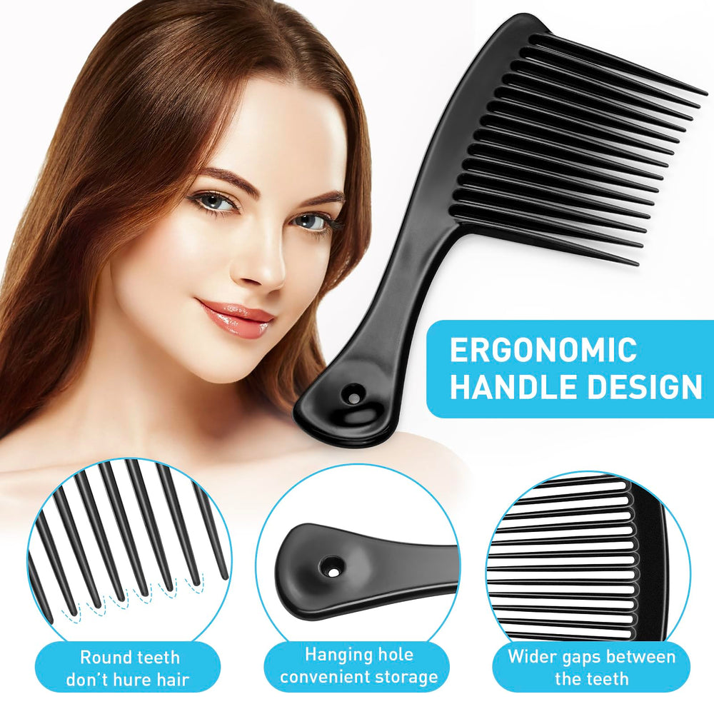 HDAJY black arc-handle comb with non-slip grip for comfortable use.