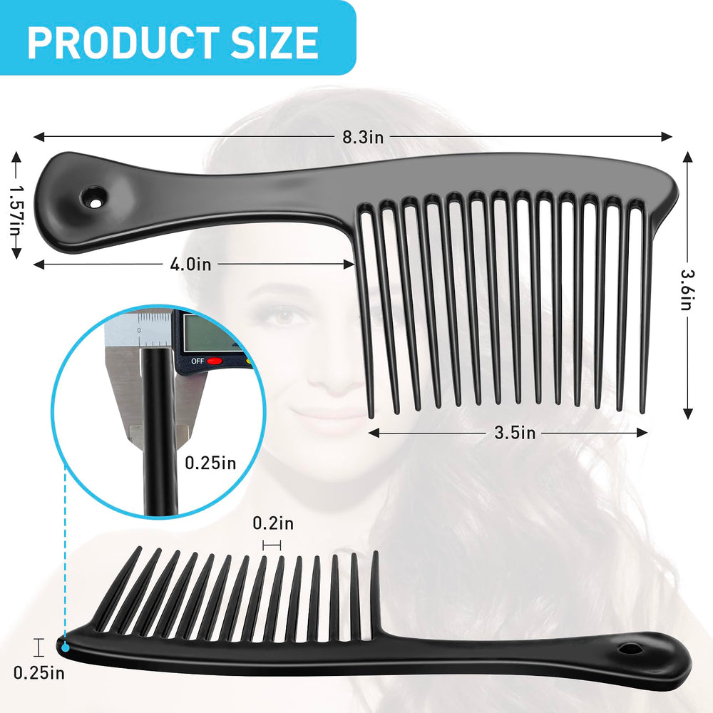HDAJY black detangling comb with round teeth for smooth styling.