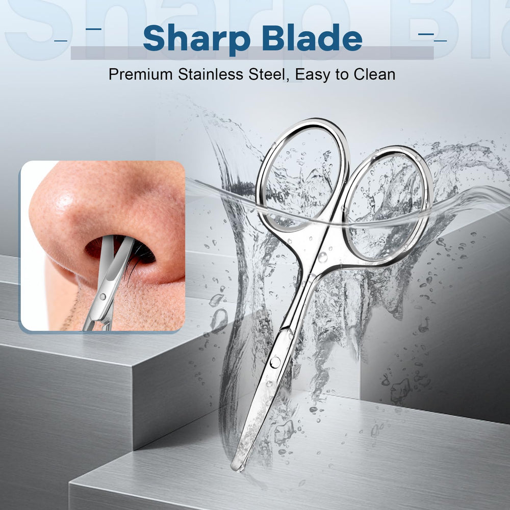 Hdama ergonomic nose hair scissors provide comfortable, controlled trimming.