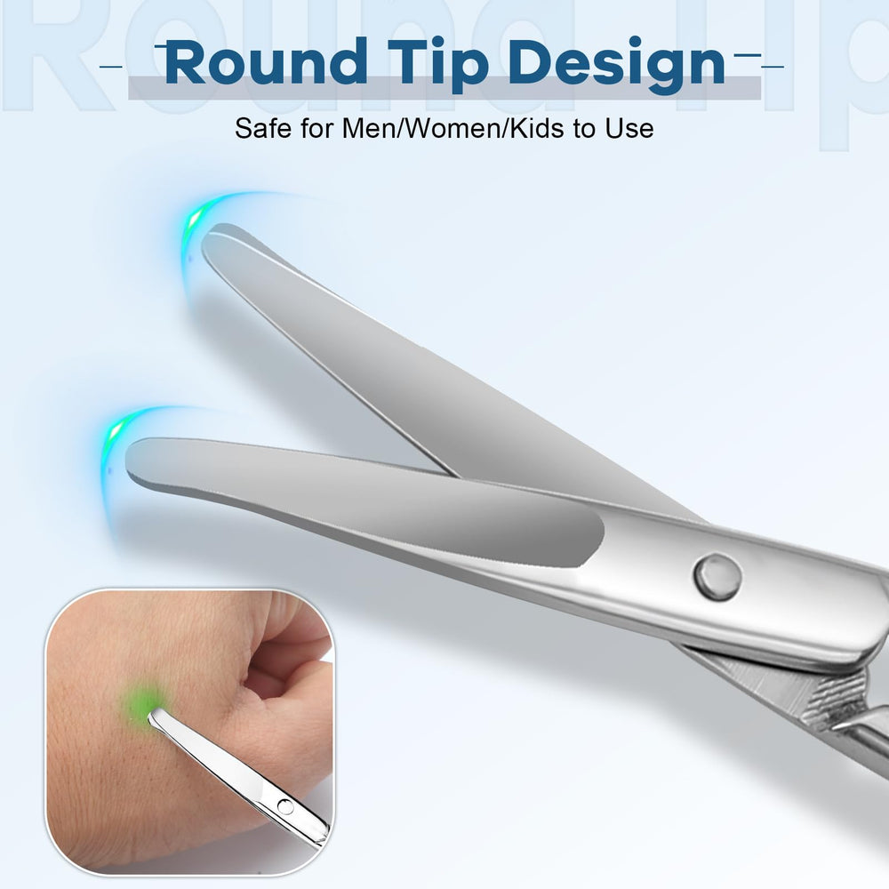 Hdama stainless steel nose hair scissors for precise, rust-resistant trimming.