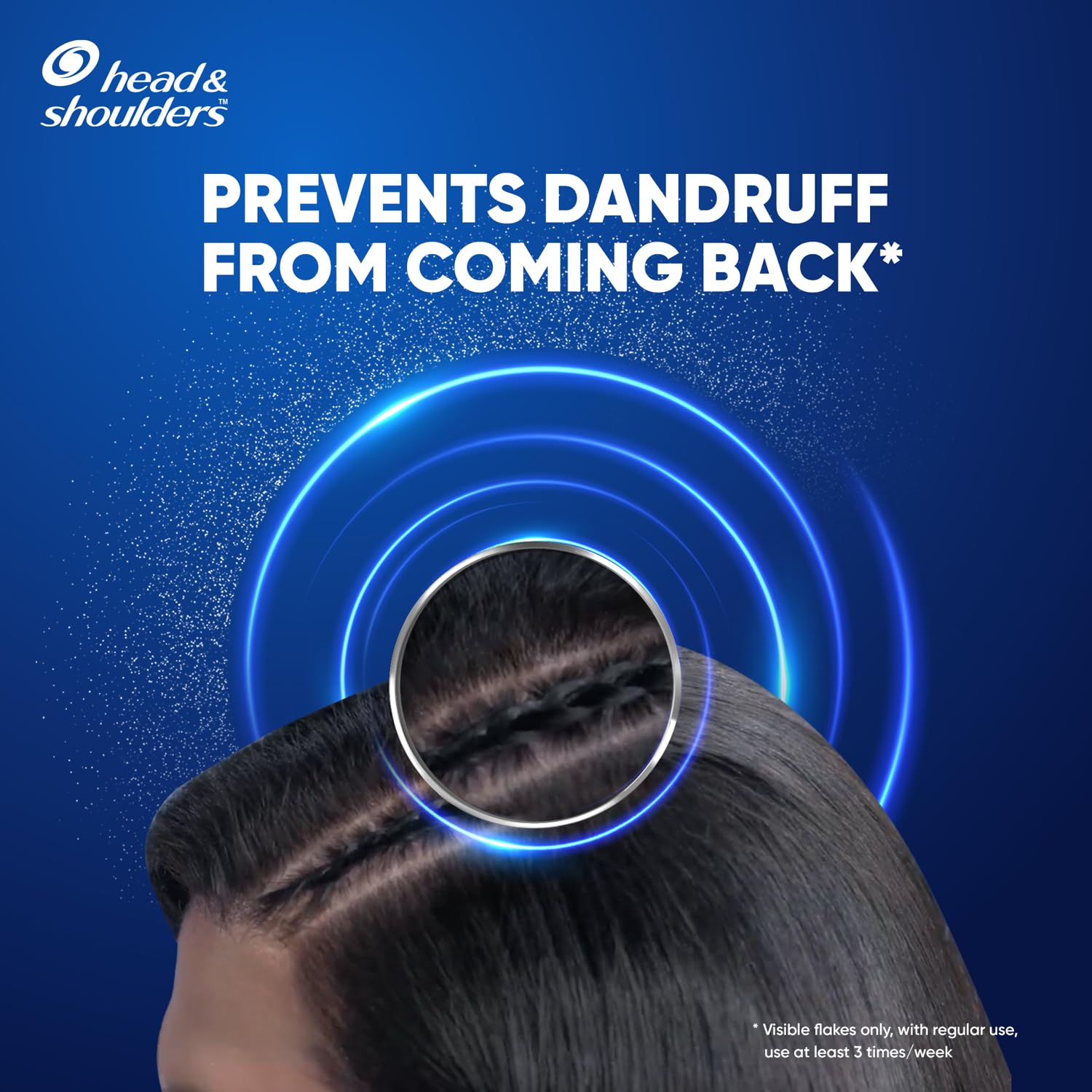 Head & Shoulders label closeup showing menthol freshness and anti-dandruff focus